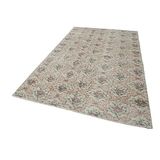 183x308 cm Kareli Kilim Bej Kareli Yün El Dokuma Modern Geometrik Etnik Eskitme Desenli Boho Oturma Odası Salon Yolluk Koridor Mutfak Halısı