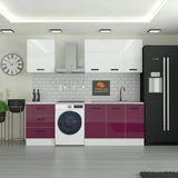 185 Cm Mutfak Dolabı Mürdüm Mdf Kapak Tezgah Dahil Yrkn185 102