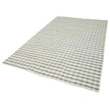 185x300 cm Çizgili Kilim Beyaz Çizgili Yün El Dokuma Modern Geometrik Etnik Eskitme Desenli Boho Oturma Odası Salon Yolluk Koridor Mutfak Halısı