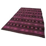 185x300 cm Geometrik Kilim Pembe Geometrik Yün El Dokuma Modern Geometrik Etnik Eskitme Desenli Boho Oturma Odası Salon Yolluk Koridor Mutfak Halısı