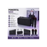 186PRO Çift Kablosuz Mikrofonlu Bluetooth Speaker Şarjlı Taşınabilir Kablosuz Hoparlör 20W Party Speaker Hafıza Kartı ve Usb Girişli Ses Bombası 186PRO-HOPARLÖR