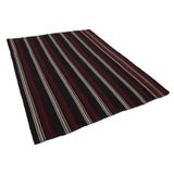 186x248 cm Çizgili Kilim Kahverengi Çizgili Yün El Dokuma Modern Geometrik Etnik Eskitme Desenli Boho Oturma Odası Salon Yolluk Koridor Mutfak Halısı