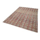 186x288 cm Kareli Kilim Kırmızı Kareli Yün El Dokuma Modern Geometrik Etnik Eskitme Desenli Boho Oturma Odası Salon Yolluk Koridor Mutfak Halısı