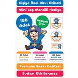 188 Adet Brawl Stars Kişiye Özel Okul Etiketi Kalem Defter Kitap Isimlik Sticker Seti M24 - Beyaz