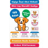 188 Adet Kişiye Özel Okul Etiketi | Kalem Defter Kitap Için Isim Yazılabilir Sticker Seti Model:1 - Beyaz