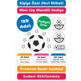 188 Adet Kişiye Özel Okul Etiketi | Kalem Defter Kitap Için Isim Yazılabilir Sticker Seti Model:10 - Beyaz
