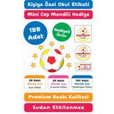 188 Adet Kişiye Özel Okul Etiketi | Kalem Defter Kitap Için Isim Yazılabilir Sticker Seti Model:11 - Beyaz