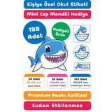 188 Adet Kişiye Özel Okul Etiketi | Kalem Defter Kitap Için Isim Yazılabilir Sticker Seti Model:15 - Beyaz