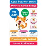 188 Adet Kişiye Özel Okul Etiketi | Kalem Defter Kitap Için Isim Yazılabilir Sticker Seti Model:16 - Beyaz