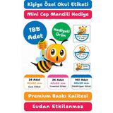 188 Adet Kişiye Özel Okul Etiketi | Kalem Defter Kitap Için Isim Yazılabilir Sticker Seti Model:17 - Beyaz