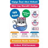 188 Adet Kişiye Özel Okul Etiketi | Kalem Defter Kitap Için Isim Yazılabilir Sticker Seti Model:2 - Beyaz