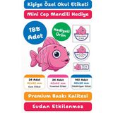 188 Adet Kişiye Özel Okul Etiketi | Kalem Defter Kitap Için Isim Yazılabilir Sticker Seti Model:20 - Beyaz