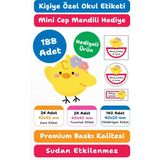 188 Adet Kişiye Özel Okul Etiketi | Kalem Defter Kitap Için Isim Yazılabilir Sticker Seti Model:22 - Beyaz