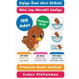 188 Adet Kişiye Özel Okul Etiketi | Kalem Defter Kitap Için Isim Yazılabilir Sticker Seti Model:4 - Beyaz