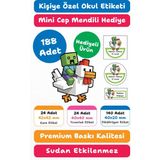 188 Adet Minecraft Temalı Kişiye Özel Okul Etiketi | Kalem Defter Kitap Için Isim Yazılabilir Sticker Seti Model:21 - Beyaz