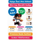 188 Adet Roblox Kişiye Özel Okul Etiketi | Kalem Defter Kitap Için Isim Yazılabilir Sticker Seti Model:23 - Beyaz