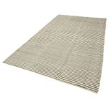 188x308 cm Çizgili Kilim Bej Çizgili Yün El Dokuma Modern Geometrik Etnik Eskitme Desenli Boho Oturma Odası Salon Yolluk Koridor Mutfak Halısı