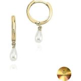 18k Serie Oro Hakiki İnci Halka Minimal Gümüş Küpe