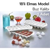 18'li Elmas Model Buz Kalıbı | Elmas Buzluk - 1 Adet - Renkli