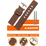 18mm-20mm-22mm-24mm-26mm saatlerle uyumlu premıum nato kumaş tekstil saat kordonu kayışı f28ktn-ak - 24 mm - Kahverengi