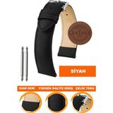 18mm-20mm-22mm-24mm saatlerle uyumlu desenli soft deri saat kordonu kayışı al11-rb-b - 18 mm - Siyah