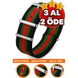 18MM-20MM-22MM-24MM Saatlerle Uyumlu Nato Kumaş Tekstil Saat Kordonu Kayışı Nato-Model-12 - 20 mm - 001-Renkli