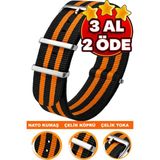 18MM-20MM-22MM-28MM Saatlerle Uyumlu Nato Kumaş Tekstil Saat Kordonu Kayışı Nato-Model-28 - 24 mm - 001-Renkli