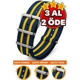 18MM-20MM-22MM-31MM Saatlerle Uyumlu Nato Kumaş Tekstil Saat Kordonu Kayışı Nato-Model-31 - 20 mm - 001-Renkli