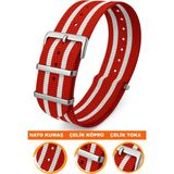 18MM-20MM-22MM-32MM Saatlerle Uyumlu Nato Kumaş Tekstil Saat Kordonu Kayışı Nato-Model-32 - 20 mm - 001-Renkli