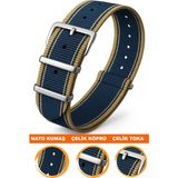 18MM-20MM-22MM-41MM Saatlerle Uyumlu Nato Kumaş Tekstil Saat Kordonu Kayışı Nato-Model-41 - 22 mm - 001-Renkli