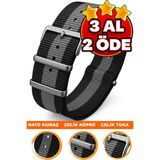 18MM-20MM-22MM-45MM Saatlerle Uyumlu Nato Kumaş Tekstil Saat Kordonu Kayışı Nato-Model-45 - 22 mm - 001-Renkli