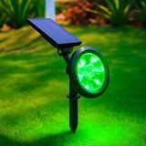 18W Solar Bahçe Aydınlatma Lambası - 9 LED Yeşil Işık, 200 Lümen, IP65 Su Geçirmez, Güneş Enerjili Kazıklı veya Duvar Montajlı Çim Armatürü