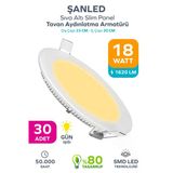 18W Tasarruflu Led Yuvarlak Gün Işığı Sıva Altı Slim Panel Tavan Aydınlatma Armatürü 30 Adet