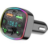 18W Telefon Araç Araba Çakmaklık Bluetooth Kablosuz Müzik Görüşme USB 3 In 1 Telefon Şarj - Siyah
