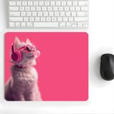 18x22 cm Desenli Baskılı Mouse Pad Kaymaz Kauçuk Taban Ofis ve Home Ofis Kullanımına Uygun Komik Yazılı Tasarım Yüksek Baskı Kaliteli Küçük Boy Mouse Pedi Bilgisayar Laptop Aksesuar (Pink Vibes Cat)