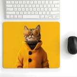 18x22 cm Desenli Baskılı Mouse Pad Kaymaz Kauçuk Taban Ofis ve Home Ofis Kullanımına Uygun Komik Yazılı Tasarım Yüksek Baskı Kaliteli Küçük Boy Mouse Pedi Bilgisayar Laptop Aksesuarı (Golden Cat)