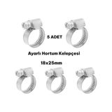 18x25mm Paslanmaz Çelik Hortum Boru Tesisat Kelepçesi 5 Adet