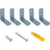 18x45x45mm - Mr.Bracket Deprem Güvenliği Dolap Sabitleme Aparatı Seti - Mobilya Gardırop Portmanto Kitaplık Masa Raf Eşya Duvara Sabitleyici Aparat - Orta Yük L Demir Köşe Bağlantı Gönye Köşebent - 18x45x45mm - 5 adet
