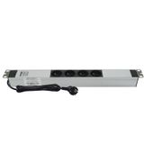 19" 1U 4'Lü Fransız Soket Ups Alüminyum Rack Kabin Grup Prizi Pdu