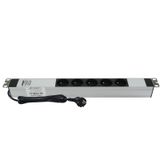 19" 1U 5'Lİ FRANSIZ SOKET UPS ALÜMİNYUM RACK KABİN GRUP PRİZİ PDU