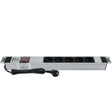 19" 1U 5'Lİ FRANSIZ UPS ANAHTARLI ALÜMİNYUM RACK KABİN PRİZİ PDU