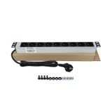 19" 1U 9'LU FRANSIZ SOKET UPS ALÜMİNYUM RACK KABİN GRUP PRİZİ PDU