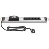 19" 1u Amerikan Tipi Grup Priz 6`lı 16A Sigortalı Kablolu Rack Mount Pdu