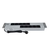 19" 2U 10'LU FRANSIZ SOKET UPS ALÜMİNYUM RACK KABİN GRUP PRİZ PDU