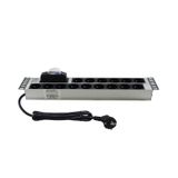 19" 2U 15'Lİ FRANSIZ UPS SİGORTALI ALÜMİNYUM RACK KABİN PRİZİ PDU