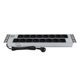 19" 2U 16'LI FRANSIZ SOKETLİ UPS ALÜMİNYUM RACK KABİN PRİZİ PDU