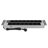19" 2U 16'LI FRANSIZ UPS ANAHTARLI ALÜMİNYUM RACK KABİN PRİZİ PDU
