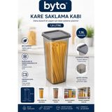 1,9 L Kare Erzak Saklama Kabı Bpa Free Kapaklı Gıda Saklama Kabı Makarna, Bakliyat ve Kuru Gıda Için Uygun