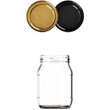 190 ml Metal Kapaklı Konserve Kavanozu 190 cc Şeffaf Bebek Mama Kavanoz 20 Adet - Siyah