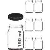 190 ml Şeffaf Kavanoz 190 cc Konserve Metal Kapaklı Cam Kavanoz 6 Adet
